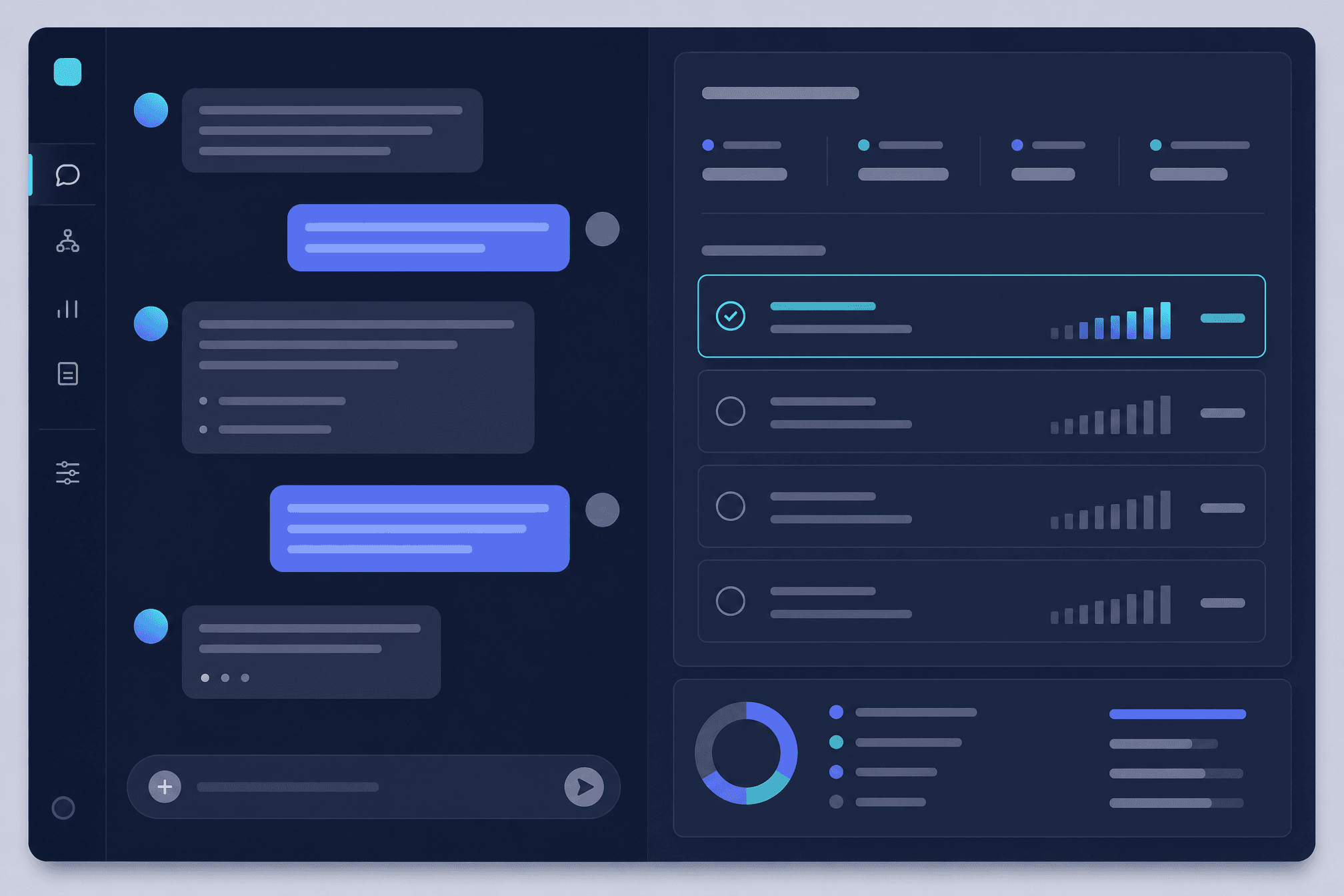 Chat panel turning a described decision into a structured plan