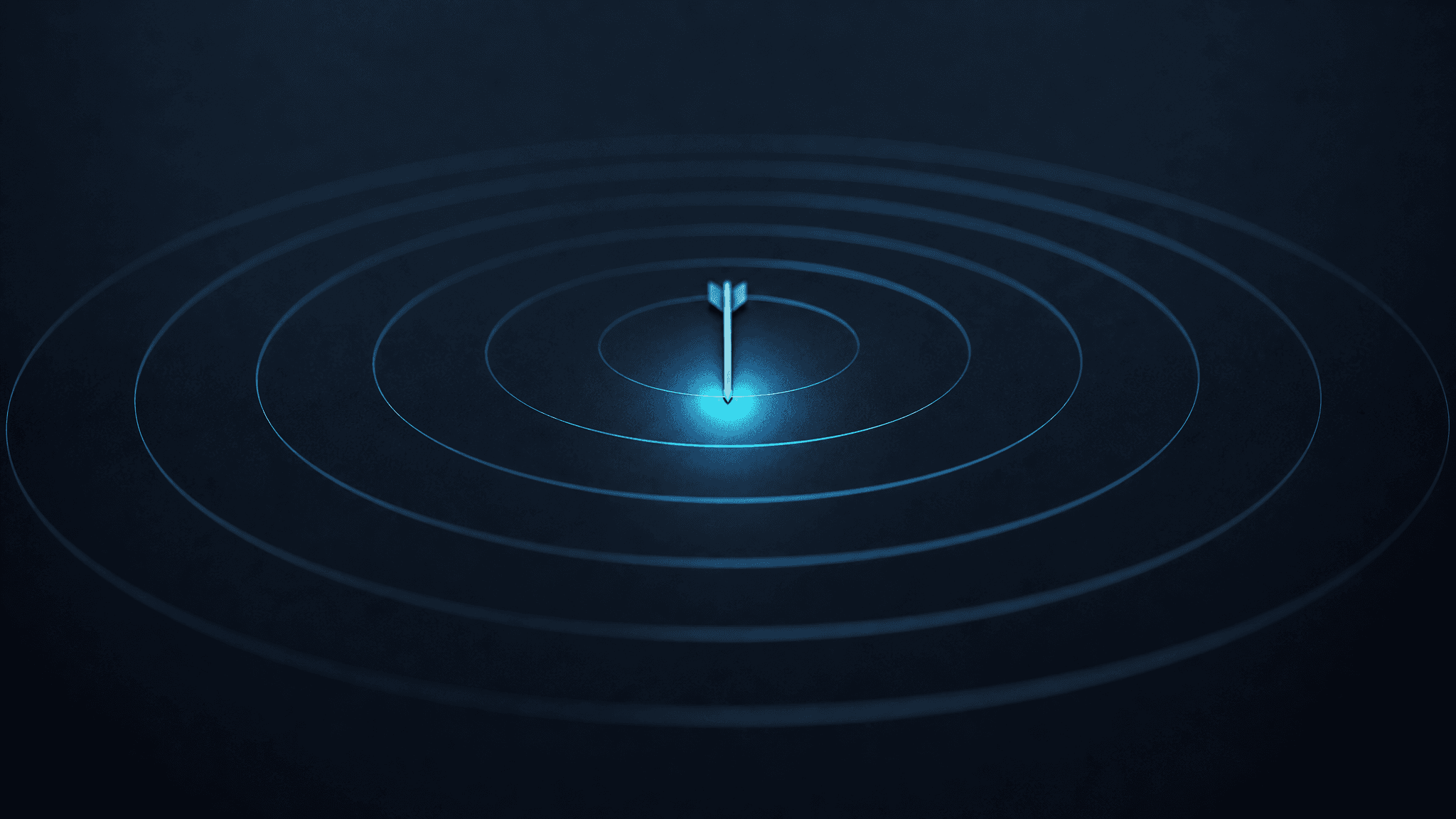 Arrow striking the exact centre of a target